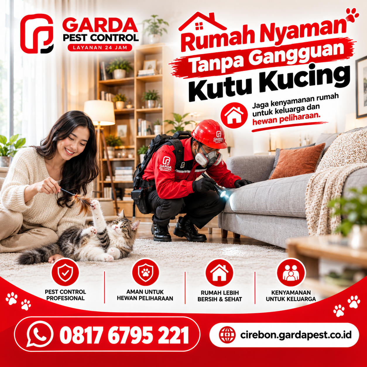Jasa Pembasmi Kutu Kucing Panggilan ke Rumah Cirebon Bergaransi